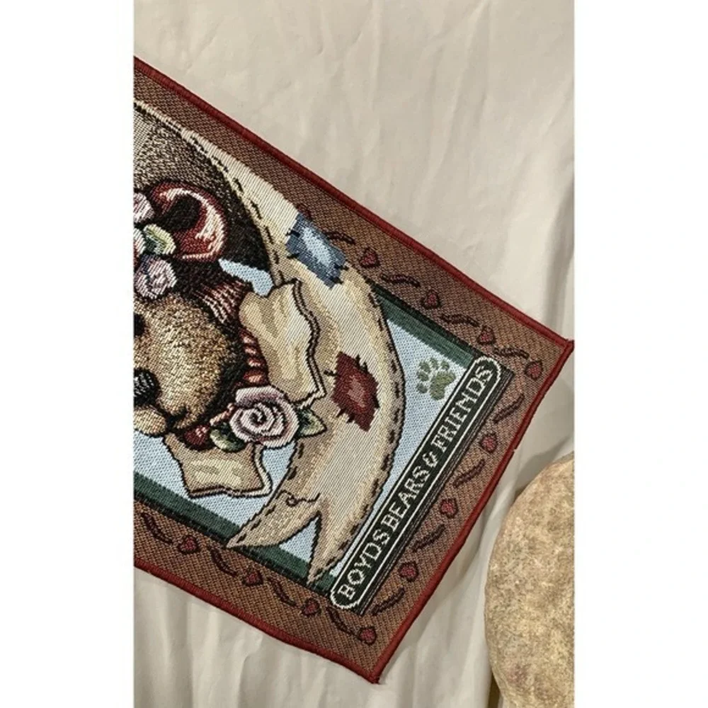 Boyds Bears Best Friends Afternoon Tea Tapestry Wall Hanging Bell Pull 7.5